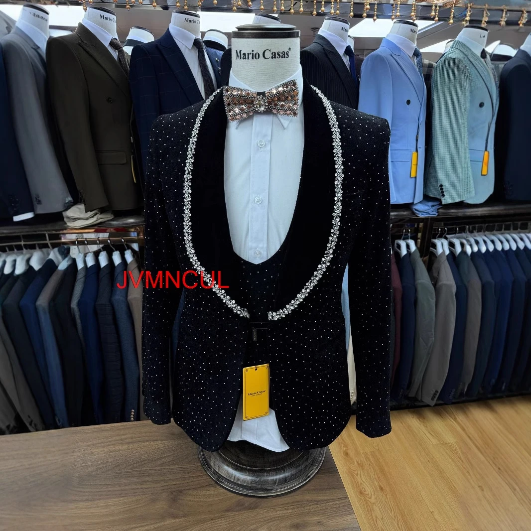 2026 Spring Summer Men Suit Heavy Workmanship Slim Fit Blazer Pants Performance Stage Wedding Party Formal Outfit Set Clothing