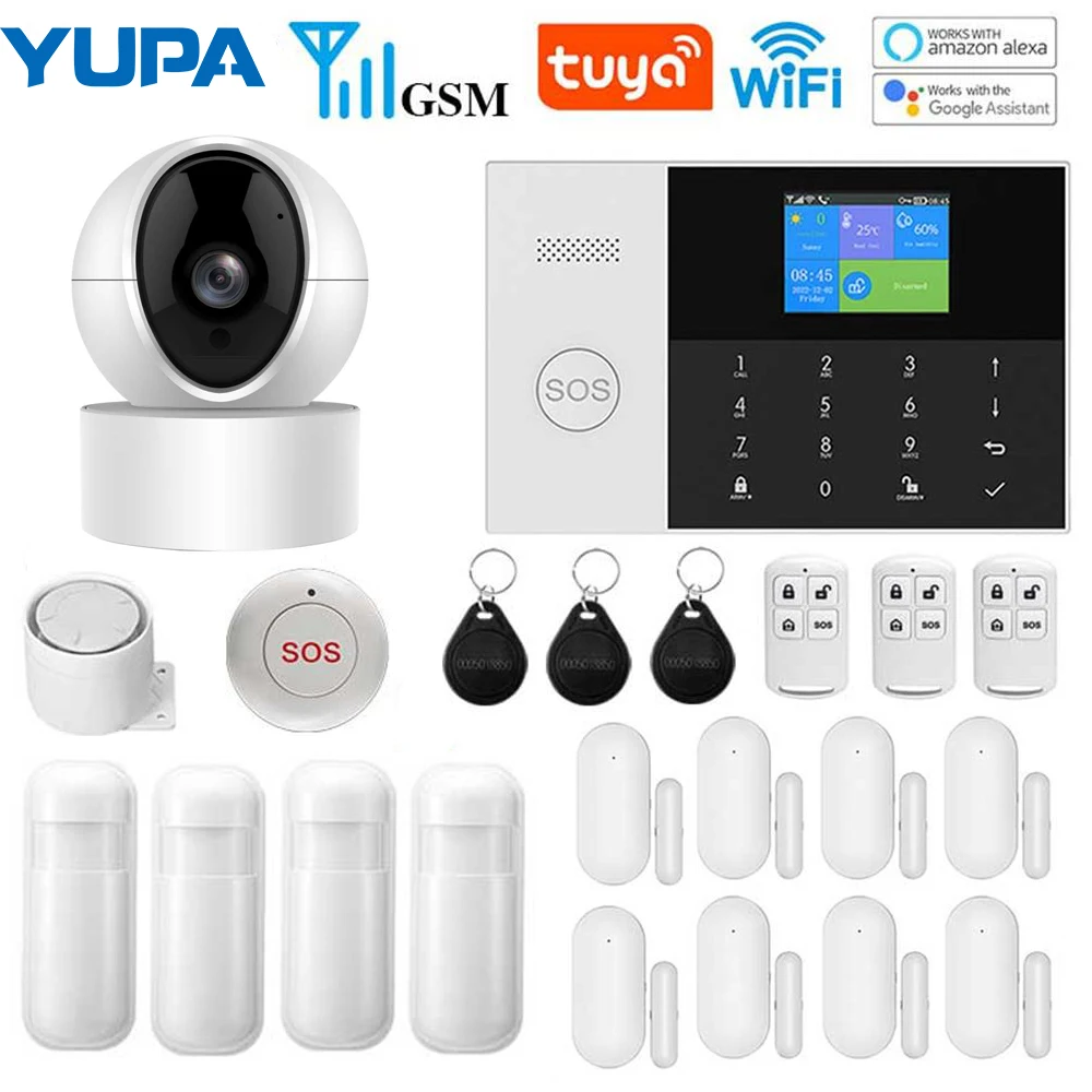 

TUYA WIFI Smart Home Alarm Security System Wireless Motion Sensor GSM 433MHZ Smart Life APP Control With Aleax