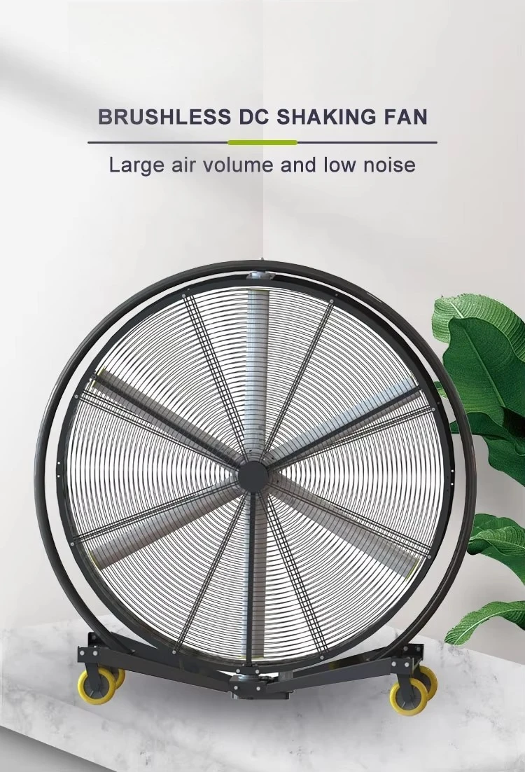 74-Inch 220-volt motor with swing, aluminum blades, freestanding installation, high-quality factory electric mobile Hvls fan