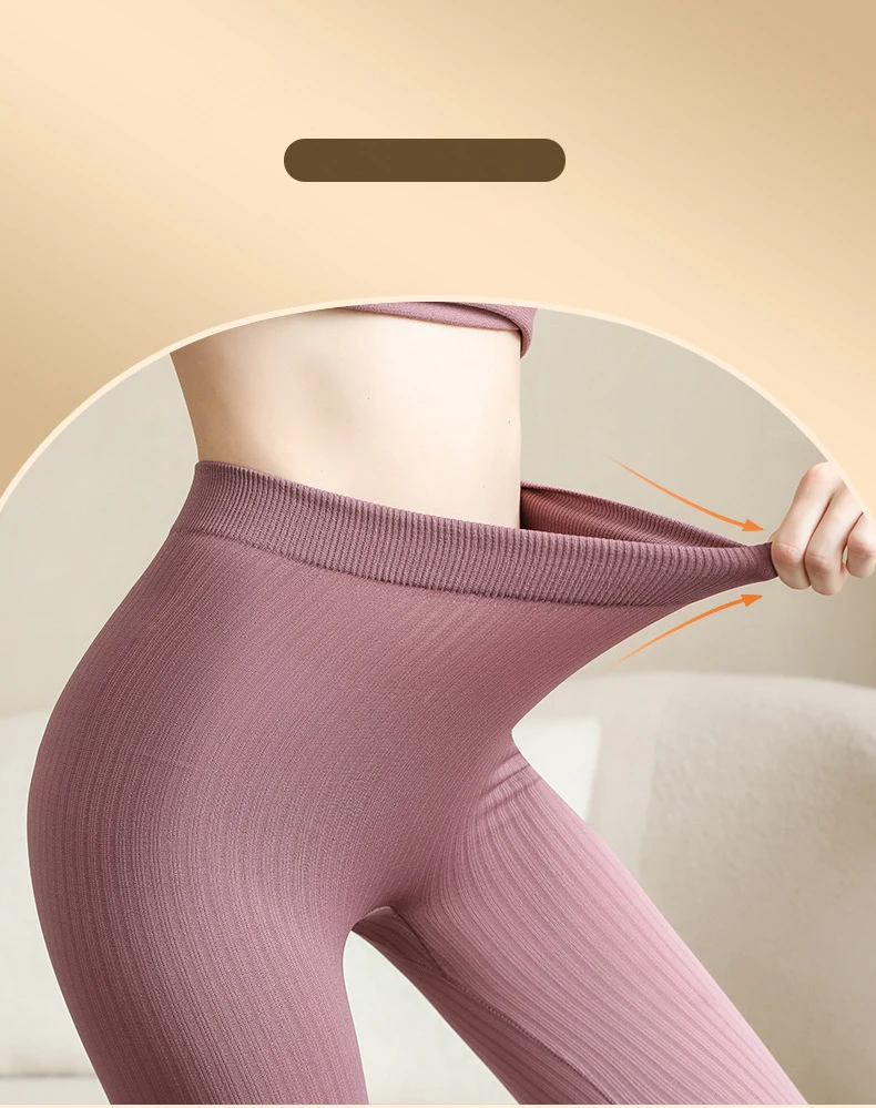 2-teiliges warmes Thermo-Unterwäscheset für Damen, sexy Unterwäsche, lange Unterhosen, Herbst-Winter-Thermo-Set, Damenkleidung mit mittelhohem Kragen und formgebendem Design. – Detail 6
