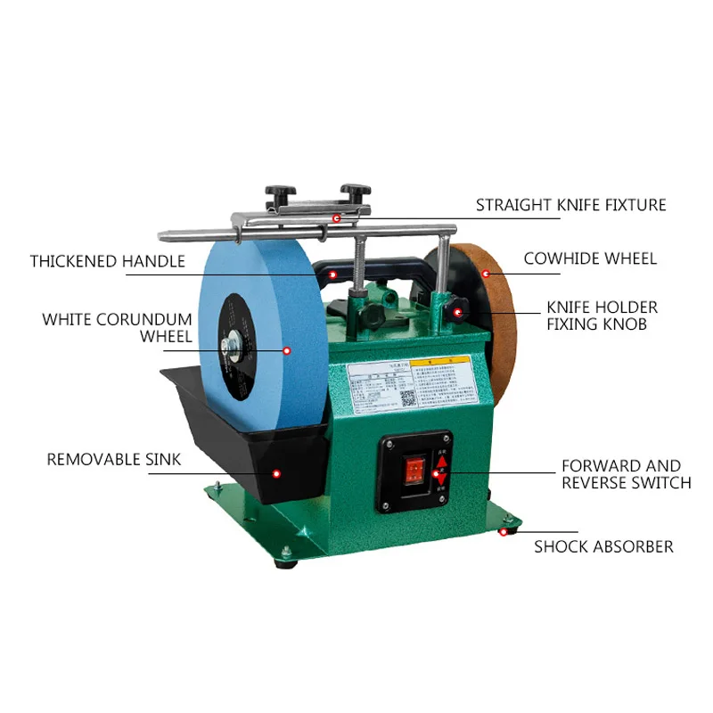 Desktop Low Speed Grinder 10 Inch Positive & Negative White Fused Alumina Polishing Machine for Grinding