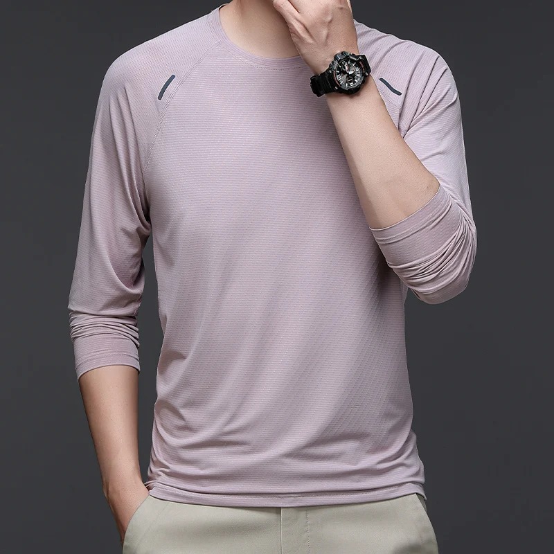 

Футболка для бега, мягкая, высококачественная, модная, универсальная, повседневная, мужская спортивная куртка, удобная, впитывающая пот, быстросохнущая.