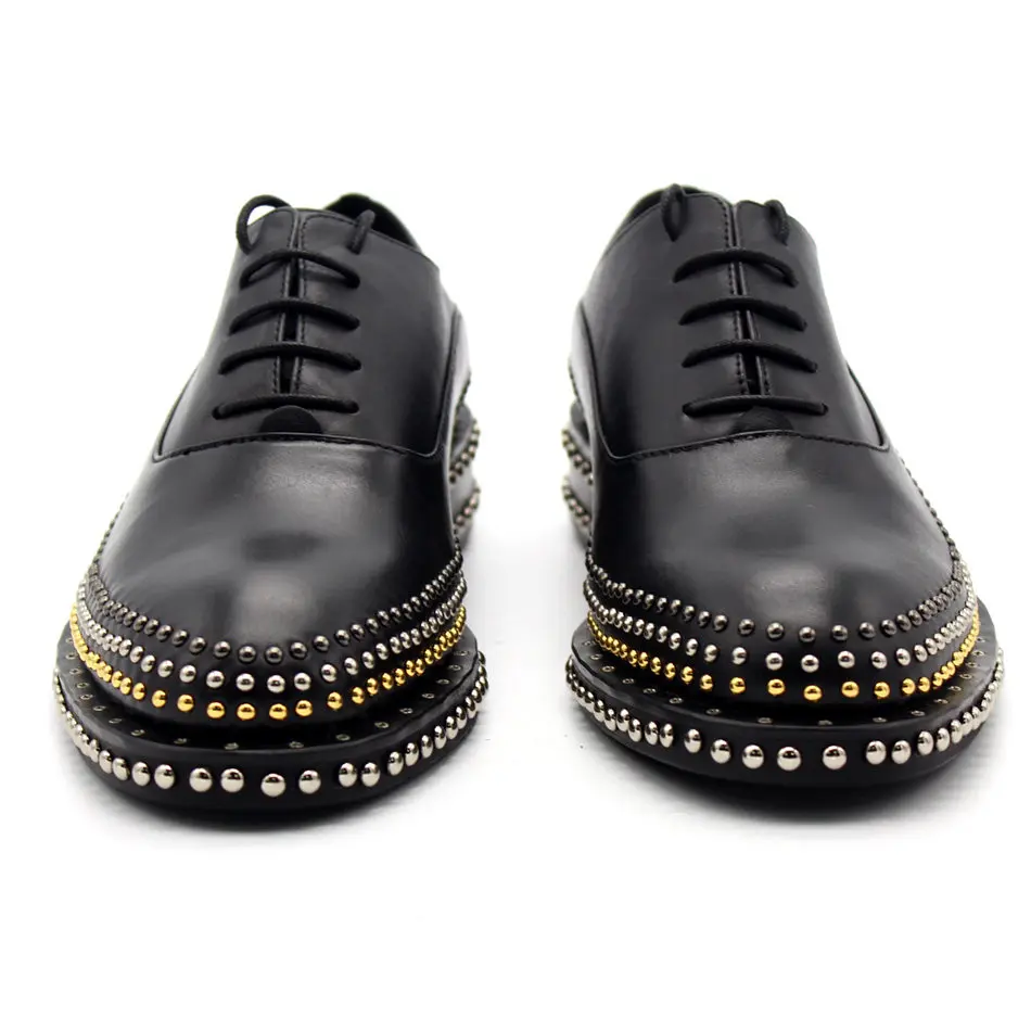 

Oxford Shoes Men's British Handmade Thousand Rivets Gentleman Cowhide Lace-up Men's Leather Shoes