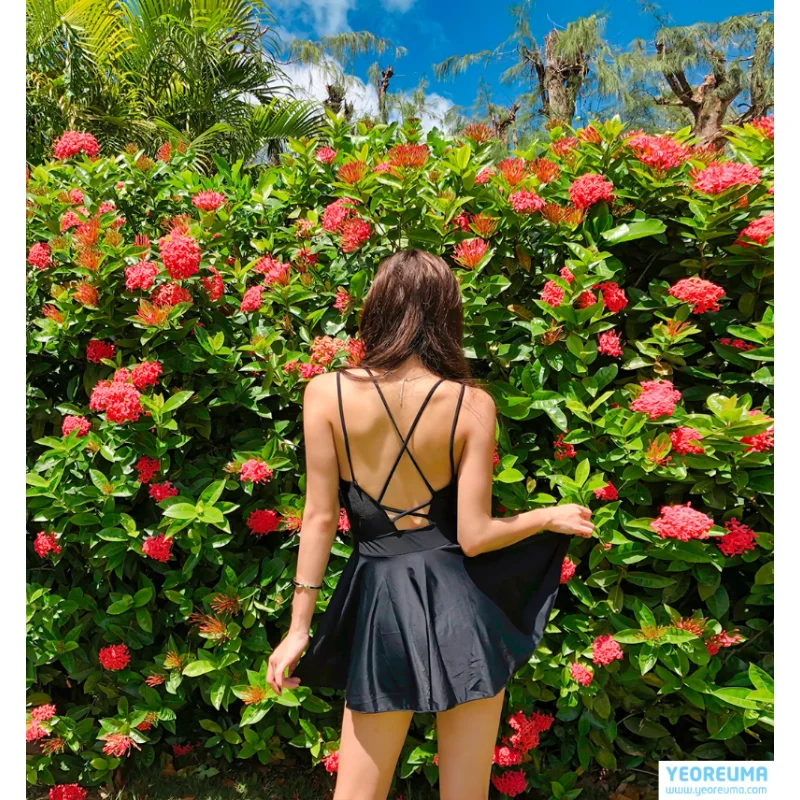 Costume da bagno intero moda donna coreano nuovo stile gonna conservatore costume da bagno dimagrante Summer Beach Holiday Swimwear