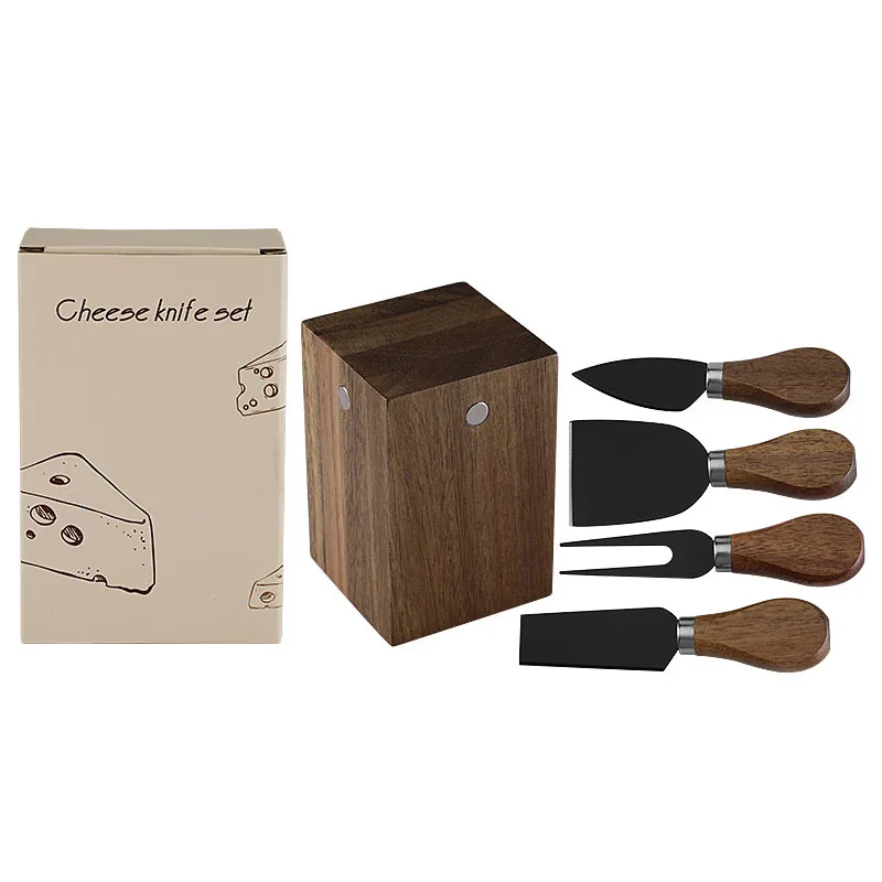 Cheese Knife and Fork Set with Magnetic Knife Block Holder Cutlery Display Stand and Storage Rack view 5
