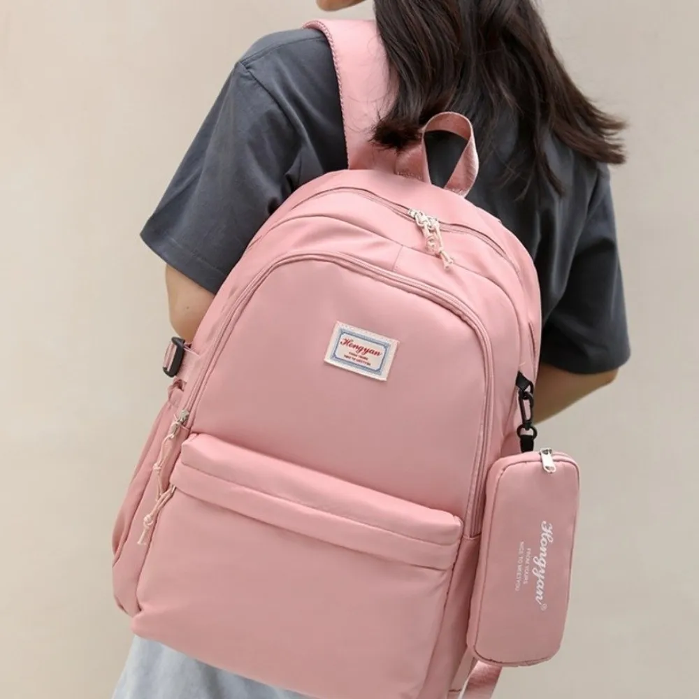 Fashion Oxford Cloth Backpack 2 in 1 Large Capacity Book Bag Multifunction Waterproof School Rucksack College