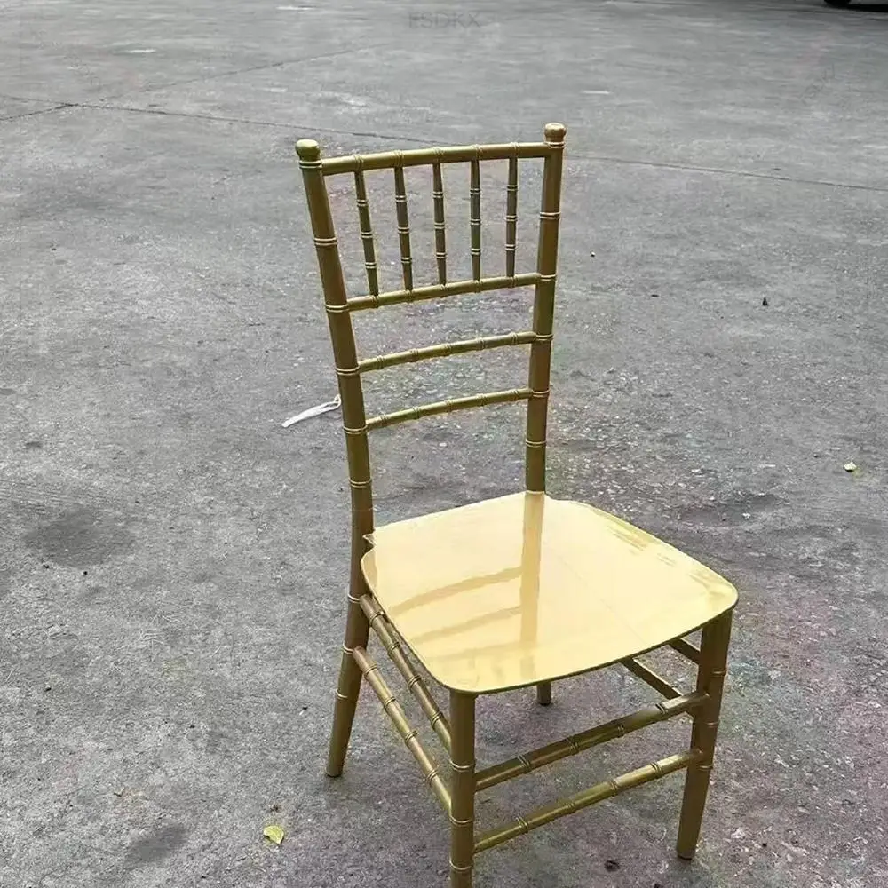 

Hot Selling Wholesale White Gold tiffany Chair with Cushion for Wedding Event Banquet Party Hotel Wed Chiavari Chivari Chairs