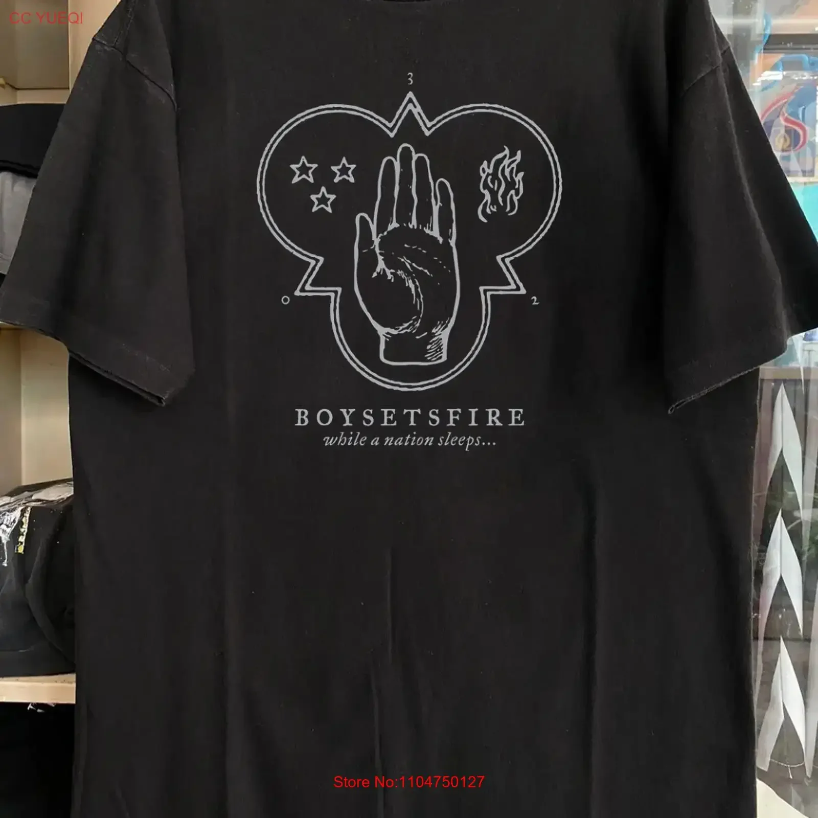 Boysetsfire While a Nation Sleeps Adult Cotton T Shirt DI724 vintage Washed Versatile Comfortable Casual streetwear Slightly