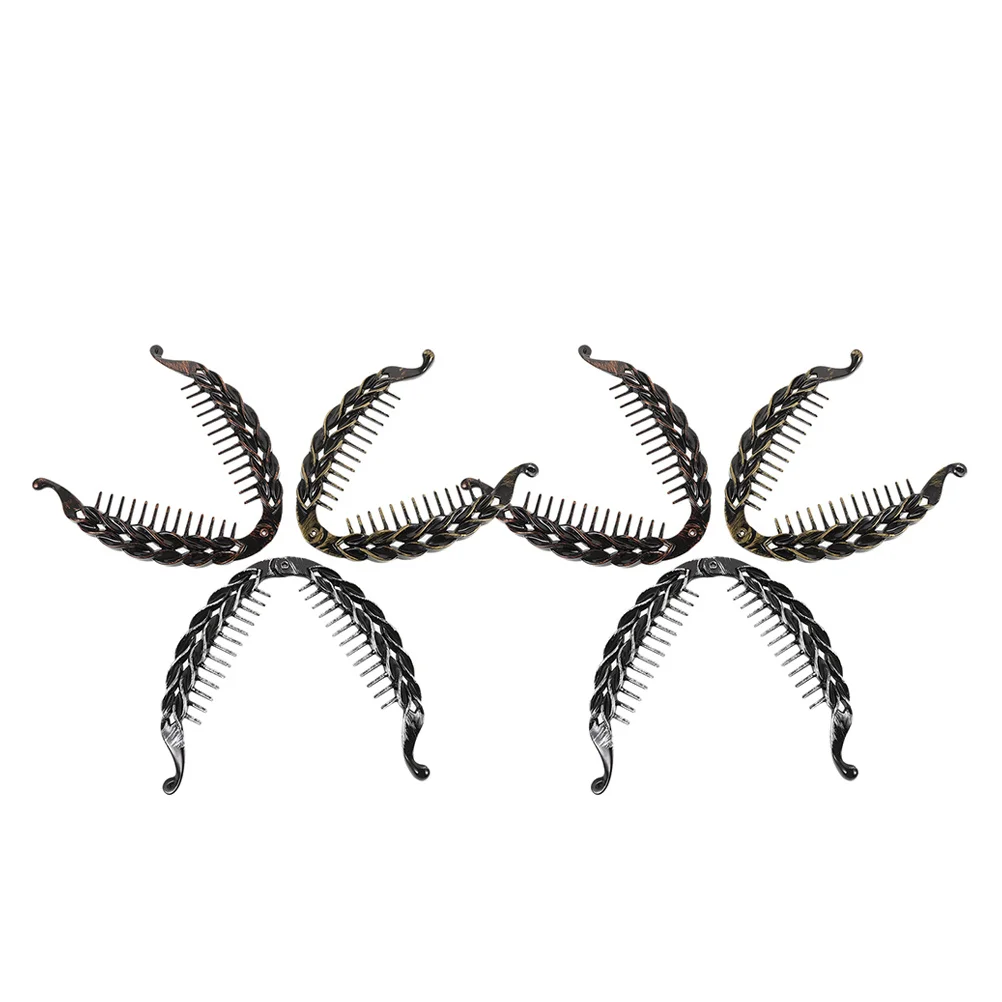 

6Pcs Decorative Banana Clips for Women Heavy Duty Hair Clips Nonslip Grip for Thick Curly Hair Banana Clip Ponytail Holder Clip