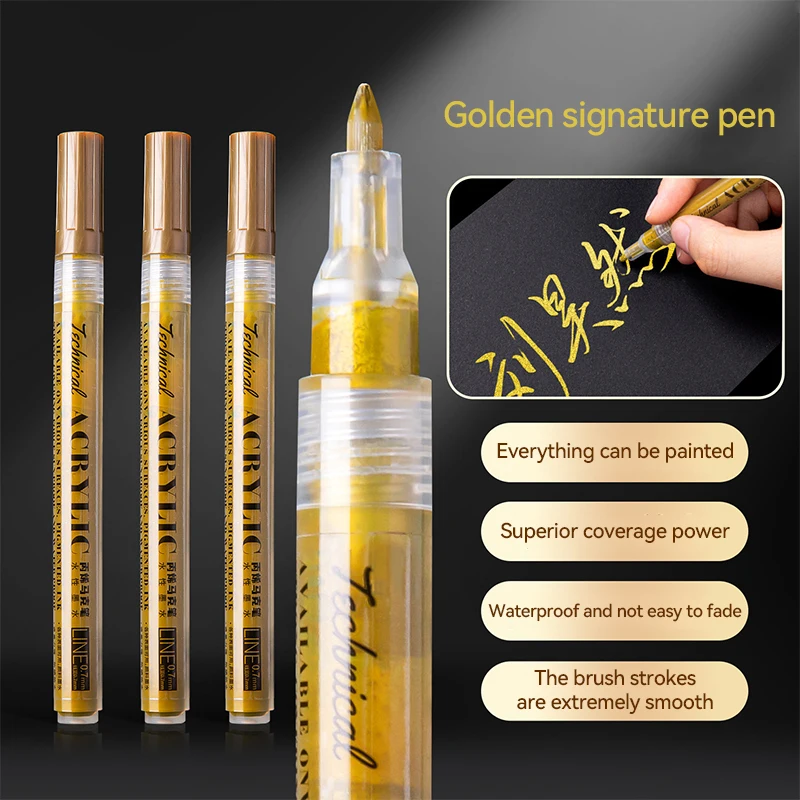 مقاوم للماء فرشاة معدنية دائمة أقلام خطاط (ماركر) 0.7 مللي متر/1.0 مللي متر لتقوم بها بنفسك الراتنج قالب الذهب الفضة الرسم لوازم الحرفية علامات القلم