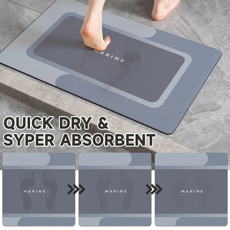 

Quick Dry Water Absorbent Silicon Dendroid Bathroom Mat Anti Slip Toilet Entrance Door Mat Soft Comfortable Home Decor Rug