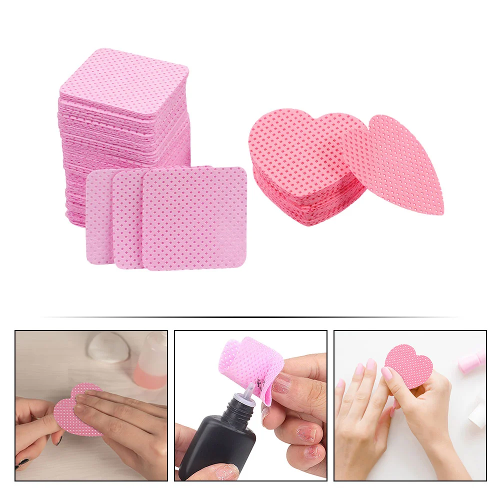 400 Sheets Nail and Eyelash Supplies 400pcs Glue Cleansing Pads Polish Remover Cotton Lint Free Wipes for Gel Nails