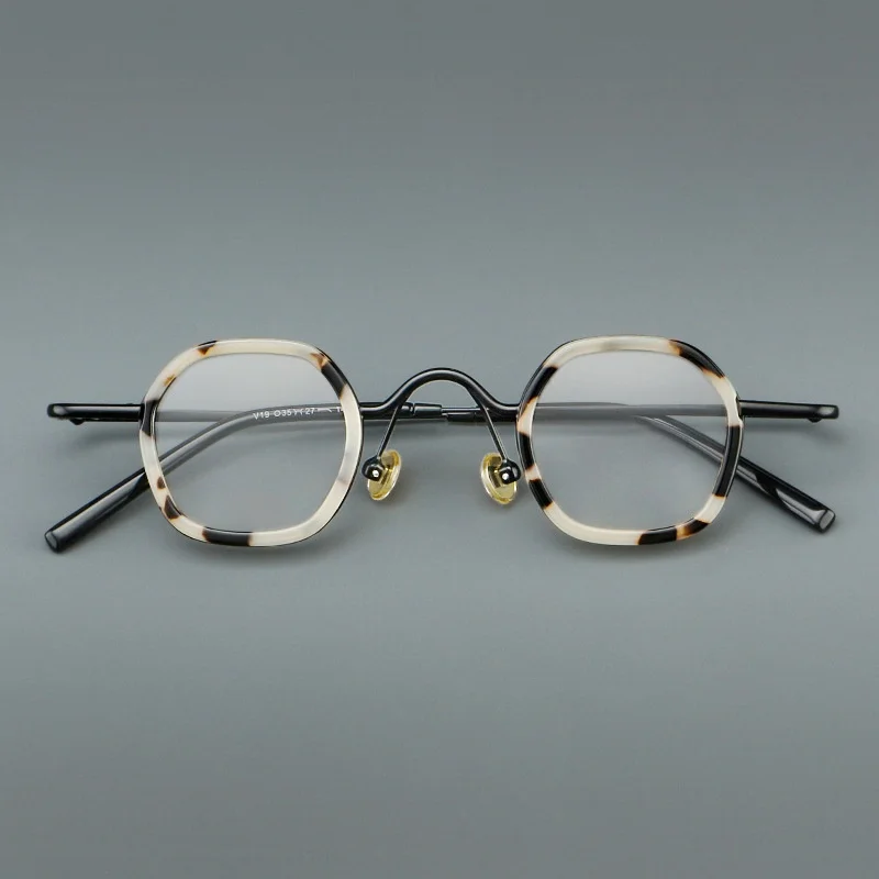 New Plate Eyeglass Frame Retro Polygonal Small Men's And Women's Eyeglass Frame Prescription Frame For Myopia And Hyperopia V19