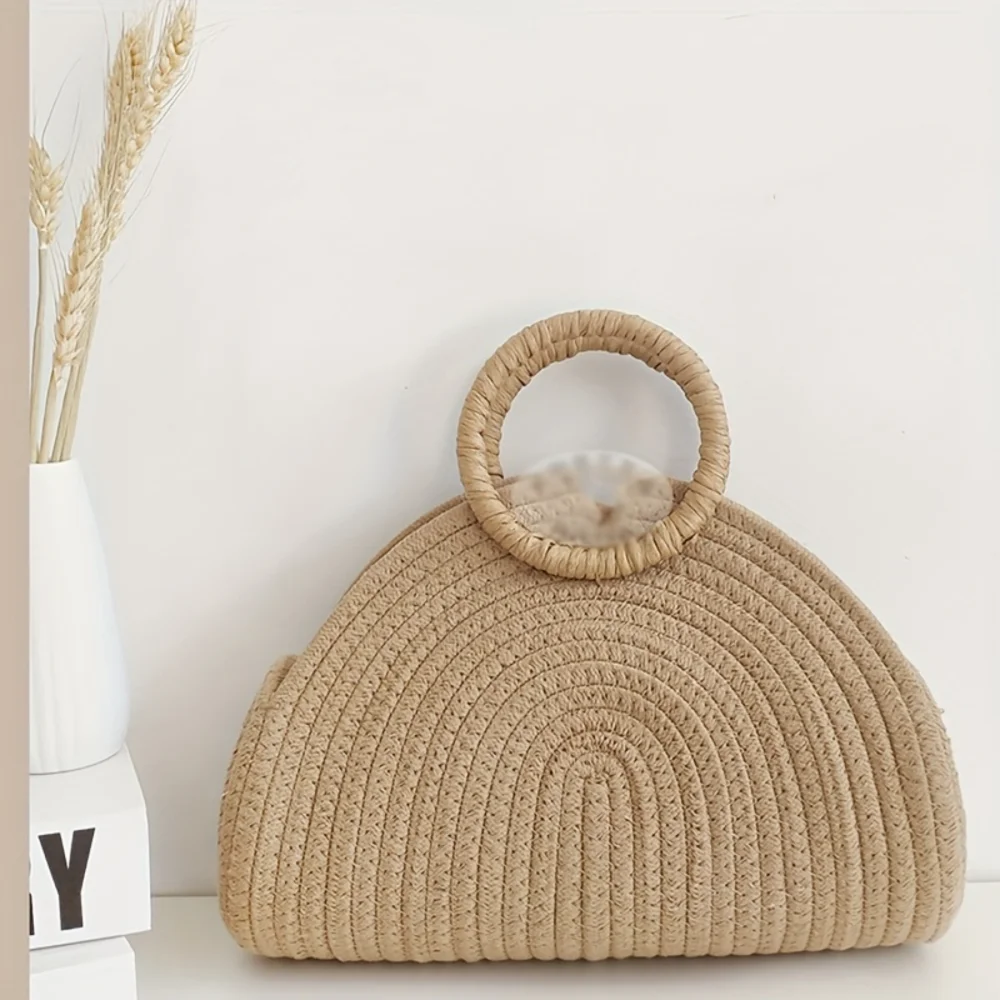 

Elegant Solid Color Rattan Clutch Bag - Stylish Women's Handbag