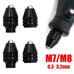 チャック0.3-3.2mm,4サイズの回転工具,ミニドリル,ビットチャック,アダプター,彫刻機アクセサリー