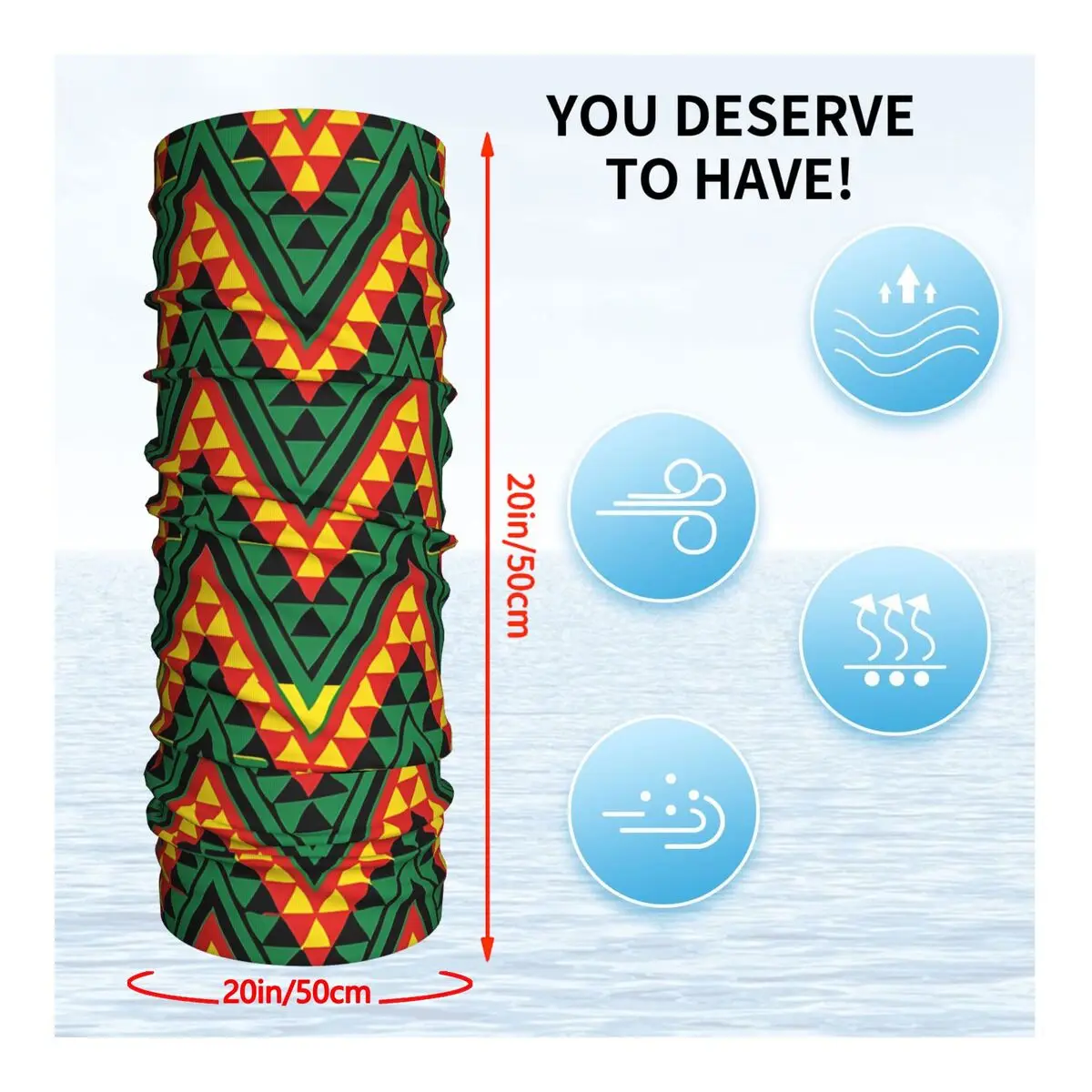 African Rasta Headband Neck Warmer Men Ski Running Tube Scarf Medical Nurse Face Bandana Gaiter