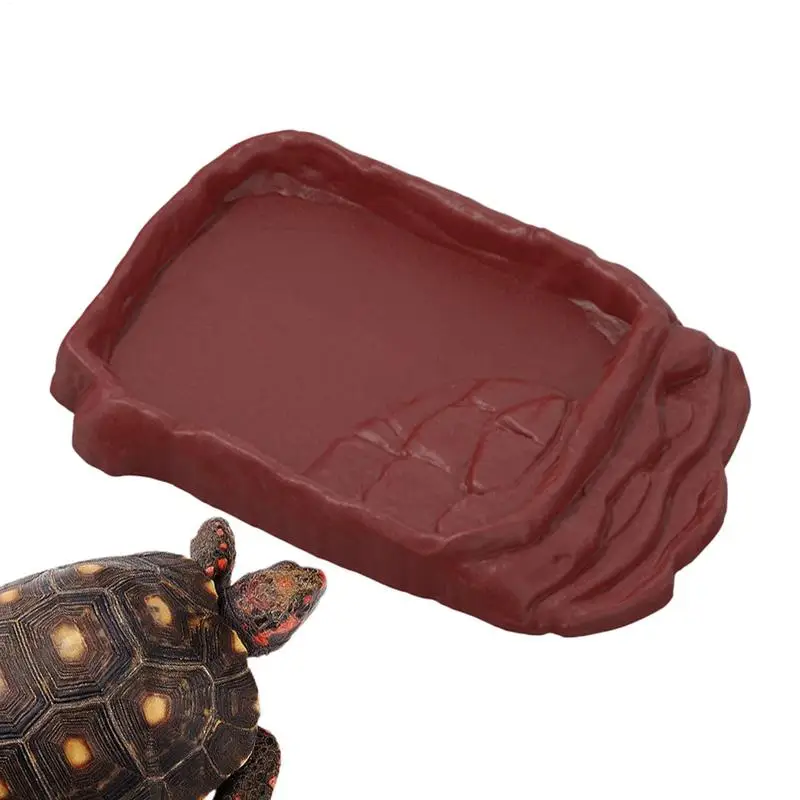 Turtle Feeding Dish Reptile Bathing Pool With Ramp And Basking Terrace Reptile Bathing Pool Aquarium Ornament