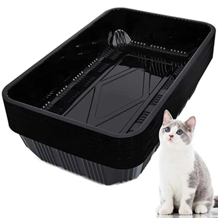 

30 Pack Disposable Cat Litter Boxes Plastic Leakproof Litter Trays for Cats Disposable Travel or Temporary Litters Pan for Kitt