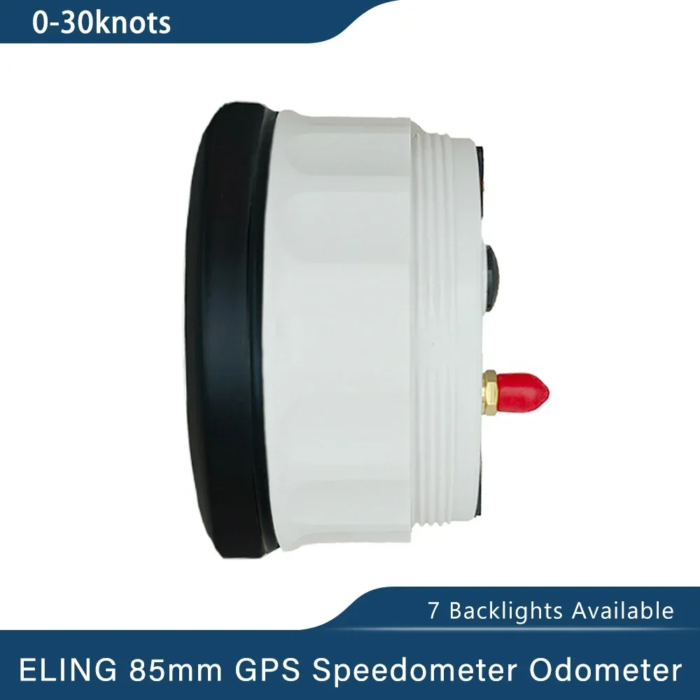 ELING Motorcycle 85mm Waterproof GPS Speedometer 0-30knots 0-200KM/H 0-80MPH Odometer with 7 Colors Backlight for Car Boat 9-32V