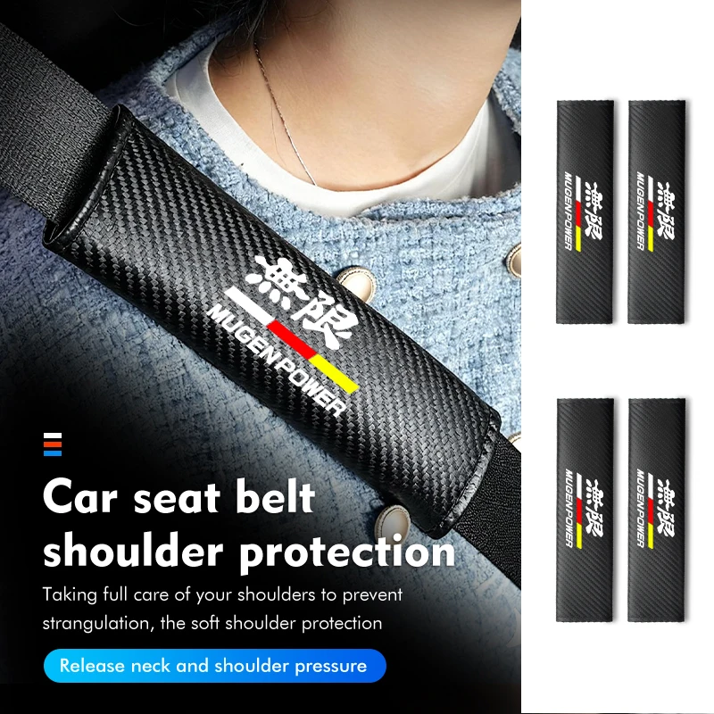 Coussinets de ceinture de sécurité en fibre de carbone, couvre-épaule, accessoires automobiles pour Honda Insight Vezel CIVIC DOHC Legend Fit Vezel Legend Si RR