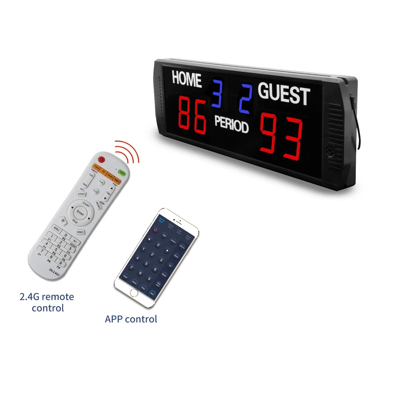 

Ganxin Remote or APP Control LED Scoring Display Electronic Digital Basketball Tennis Scoreboard for Balls Sports Training Board