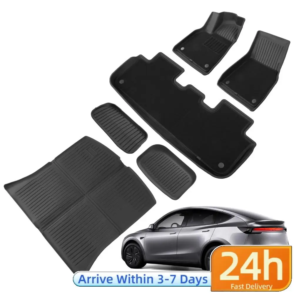 

Floor Mats and Cargo Liners TPE Full Set for Tesla Model Y Juniper 2025 2026 5-Seat Car Floor Mats for Tesla Accseeories