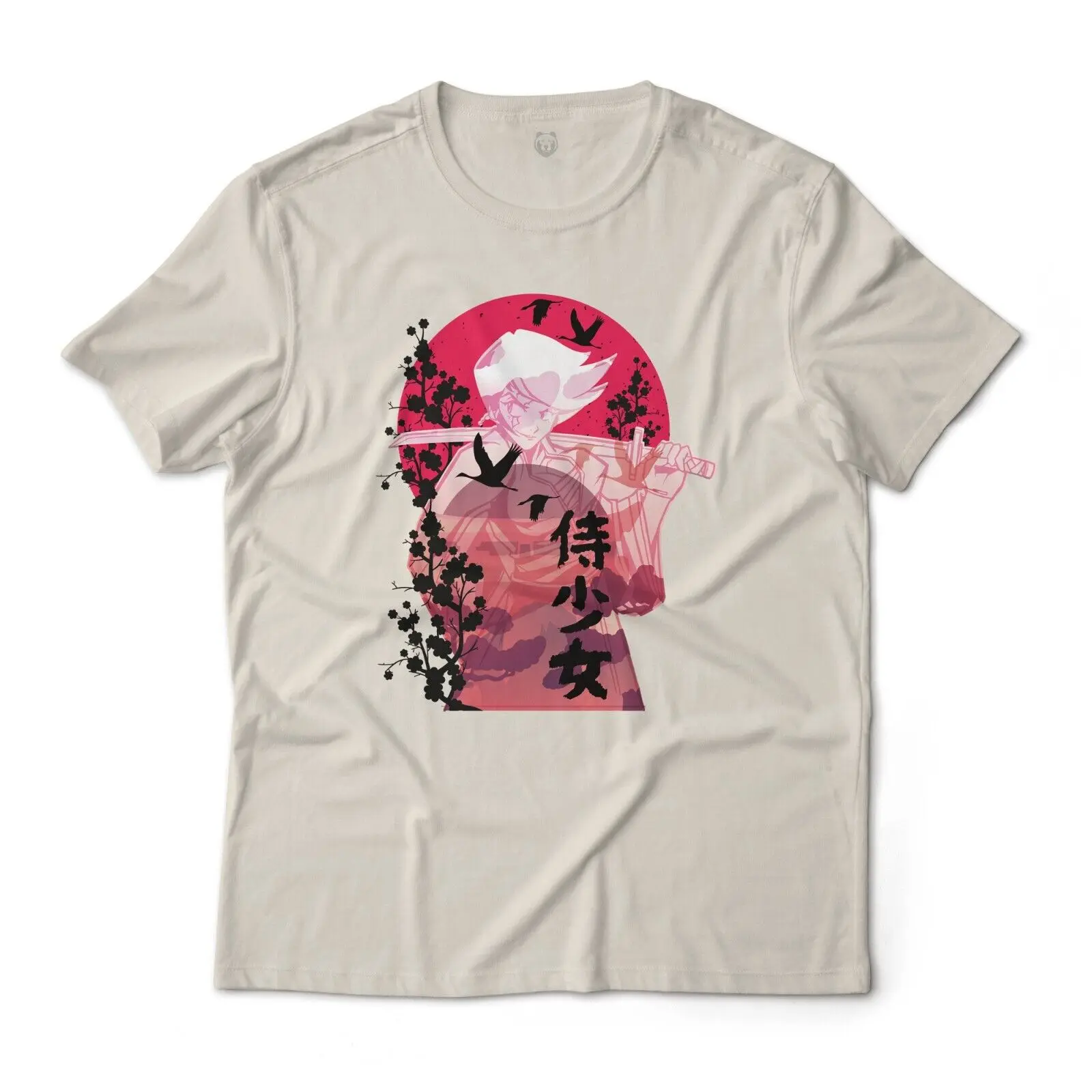 Smug Samurai Girl Anime Aesthetic Graphic T-Shirt Lightweight Cotton Tee