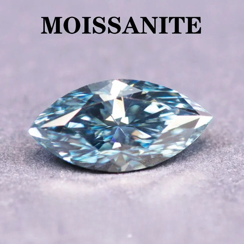 Moissanite หินสีเทา Marquise ตัด Charms อัญมณีขั้นสูงเงามากเครื่องประดับแหวนต่างหูทําพร้อมใบรับรอง