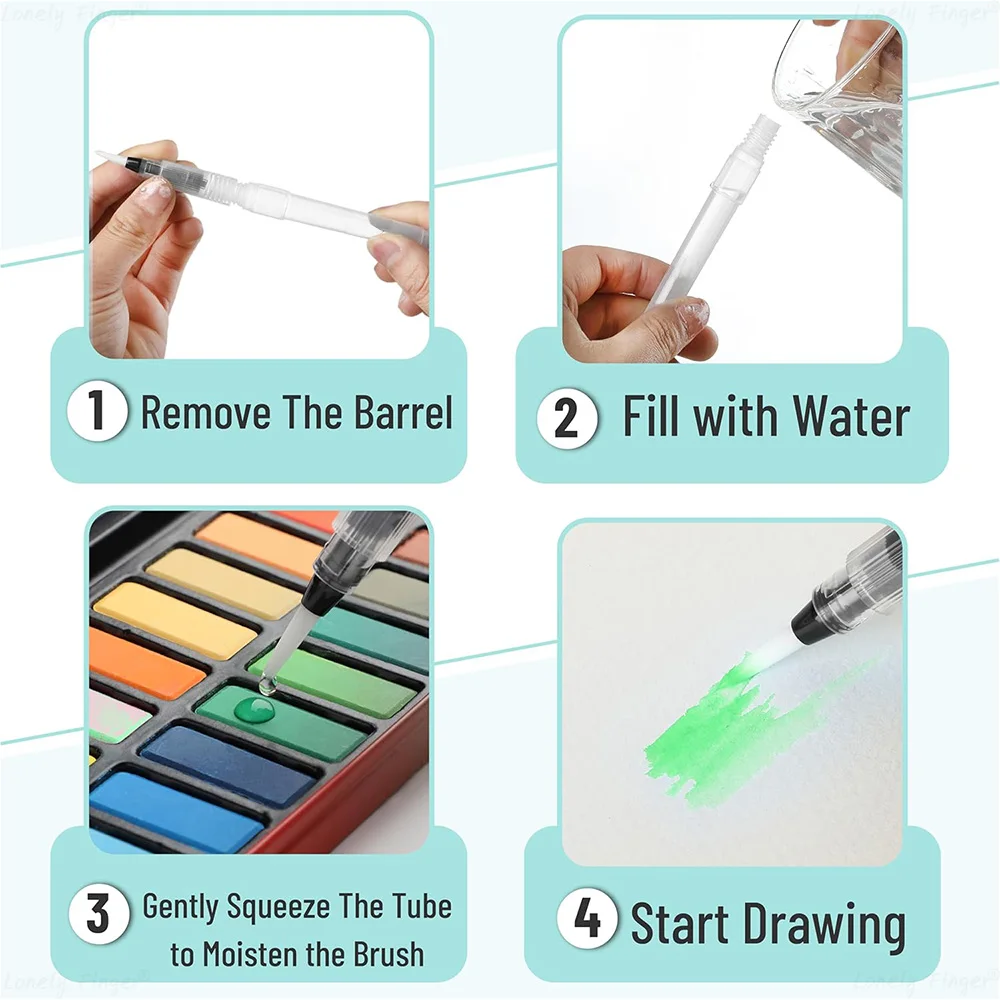 مجموعة أقلام فرشاة ألوان مائية مكونة من 6/18 قطعة - سهلة الاستخدام والملء، لقلم الرصاص الملون القابل للذوبان في الماء، وقلم فرشاة مائية، وأفكار الهدايا #4