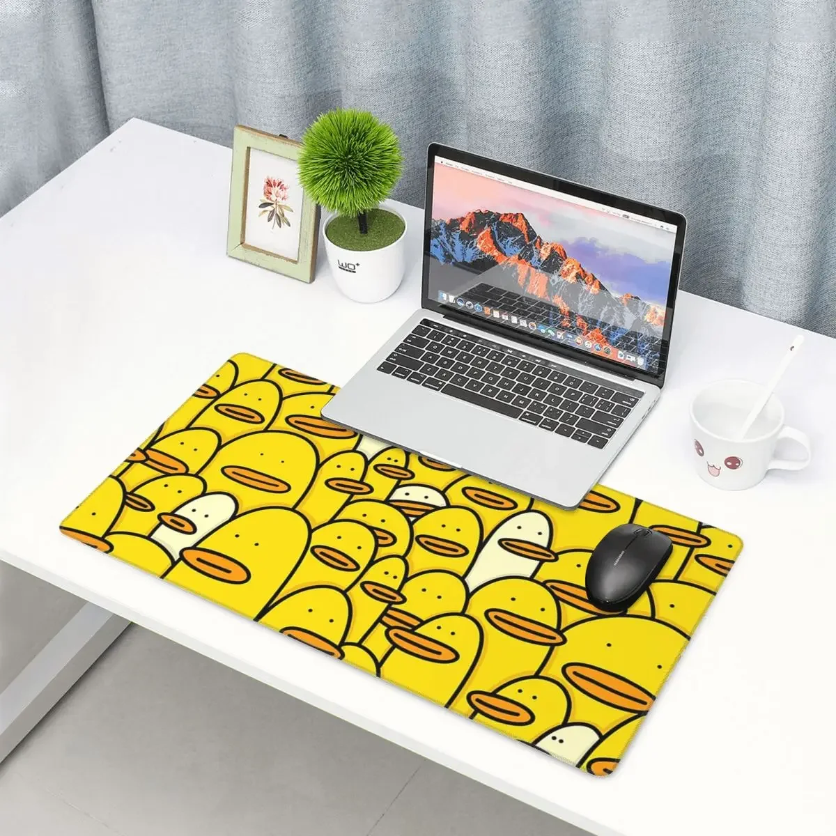 Large Mouse Pad Cartoon Yellow Rubber Duck PatternGamer PC Laptop Mats Keyboard Computer Gaming Office Accessories Desk Mat