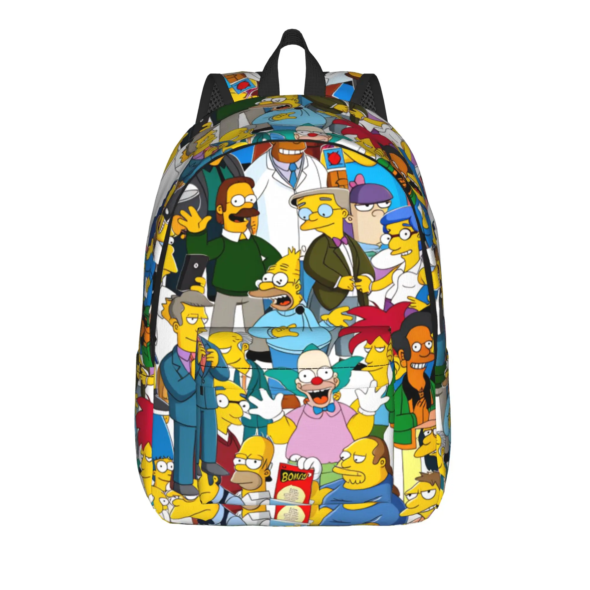 S-Simpsons Christmas Holiday Family Scene Backpack Boy Print Backpacks Polyester Fashion School Bags College Quality Rucksack