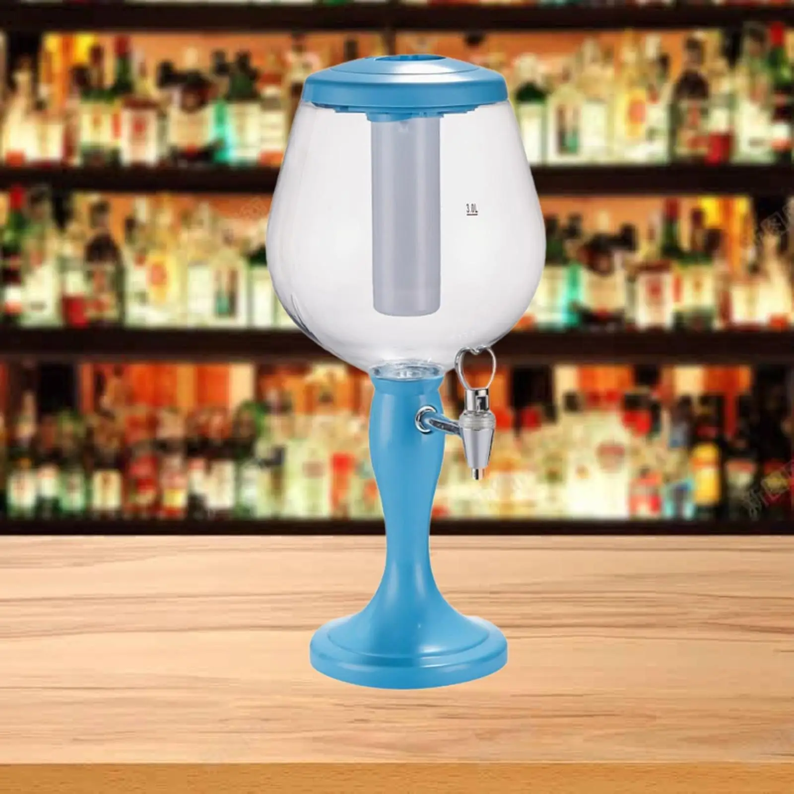 Beer Beverage Dispenser 3L Beer Pourer Stable Easy to Clean Transparent with Ice Tube for Cocktail Kitchen Party Outdoor Home