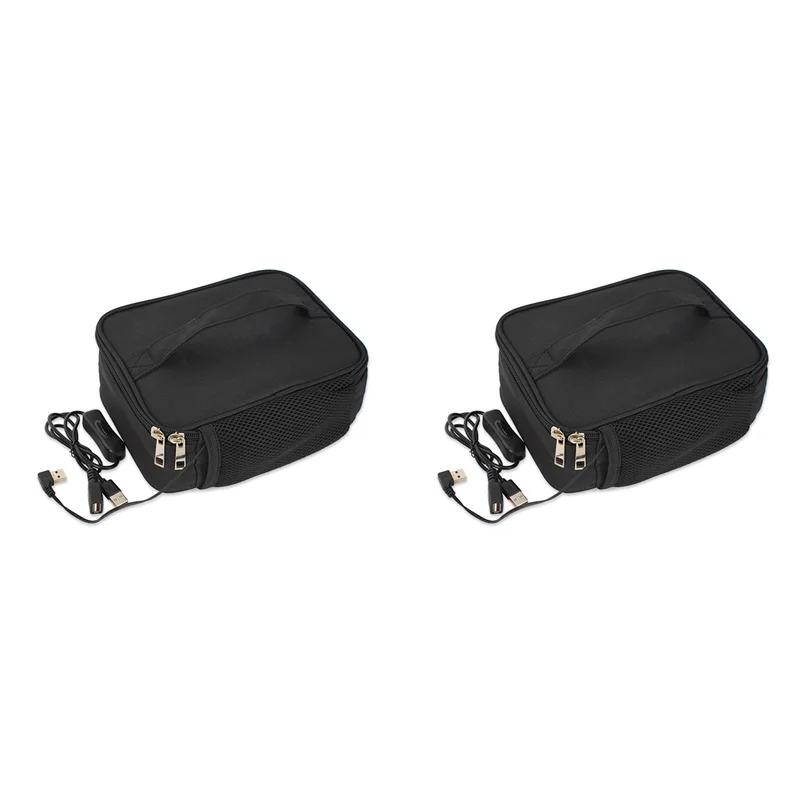 

2X USB Power Bank, ланч-бокс с подогревом еды, водонепроницаемый подогреватель еды для пикника, контейнер, сумка, электрический ланч-бокс, сумка-B60B