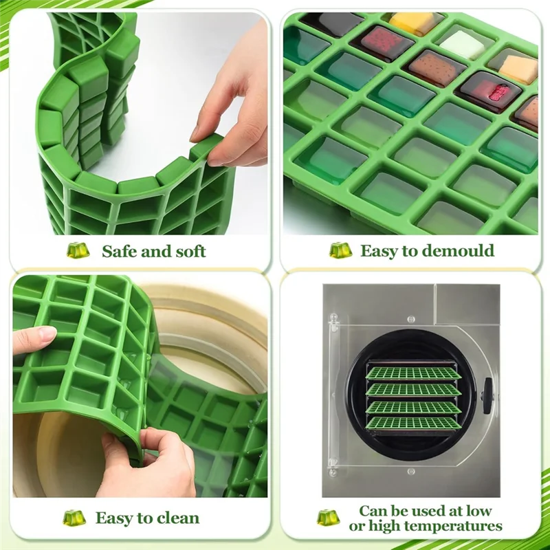 

ABBO-For Harvest Right Medium Square Freeze Dryer Trays Dividers Food Molds 5 Pcs Silicone Set