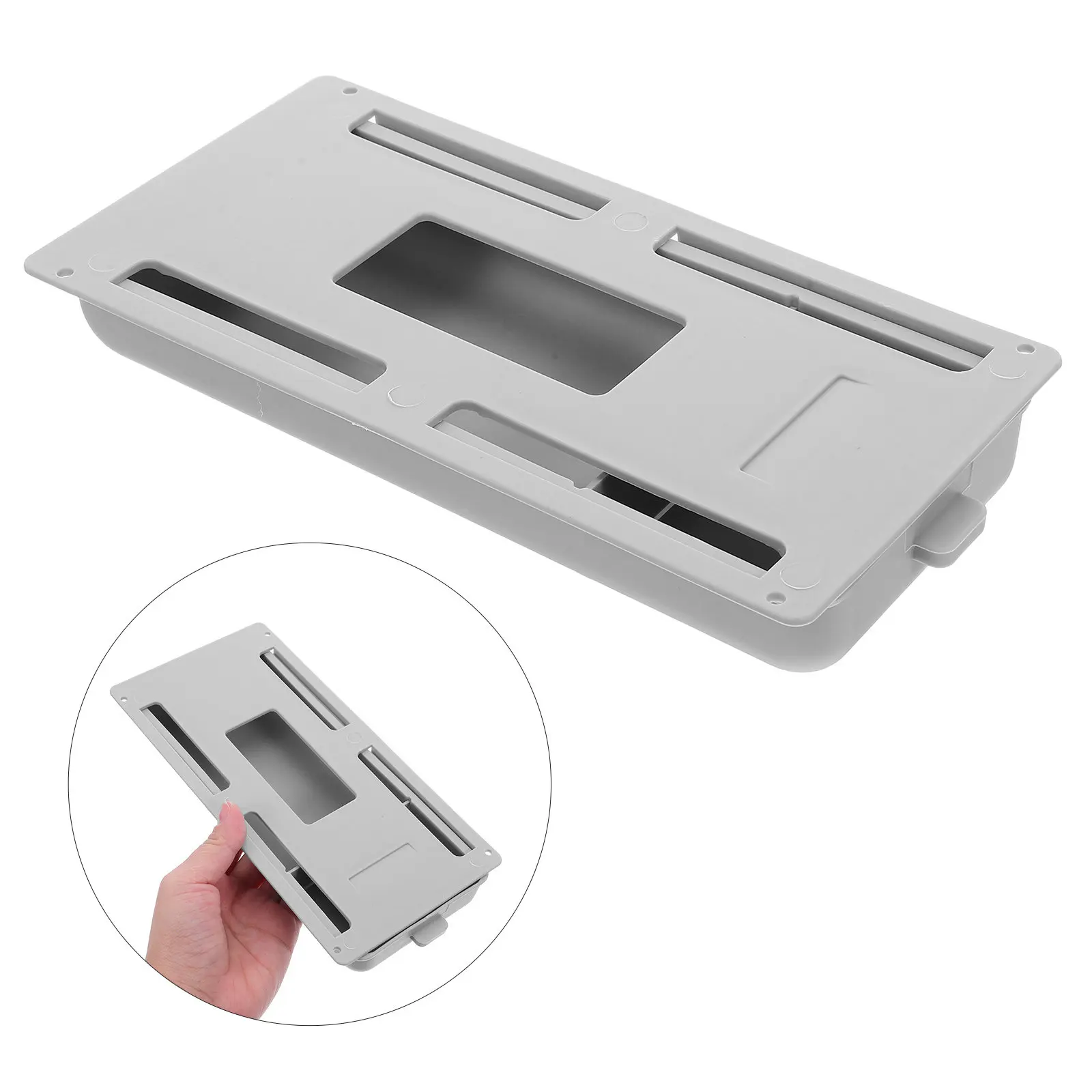 2Pcs Under Desk Drawer Organizer Self Stick Hidden Storage Tray for Desk Small Items Space Saving Slide Out Office Supplies