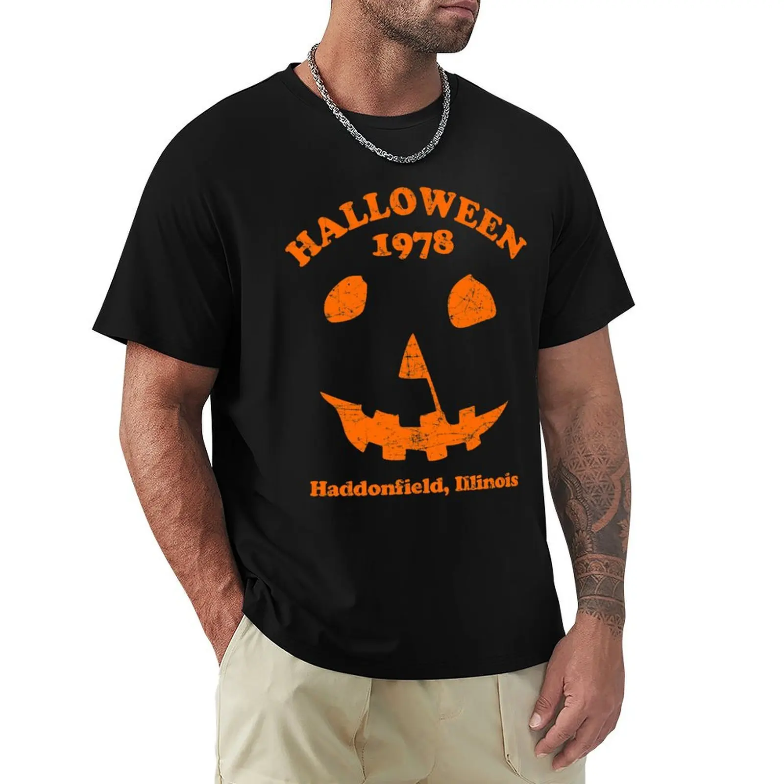 

Halloween 1978 Holiday Spooky Myers Pumpkin Haddonfield T-Shirt vintage summer tops korean fashion funny gifts men t shirts