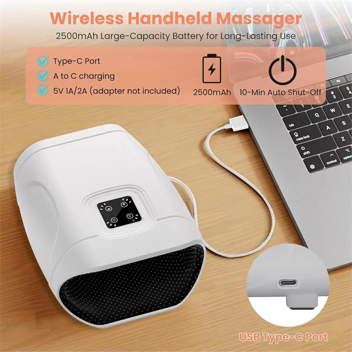 2026 New Hand Massager with Heat and Compression, Cordless Electric Hand Held Massager for Arthritis and Carpal Tunnel
