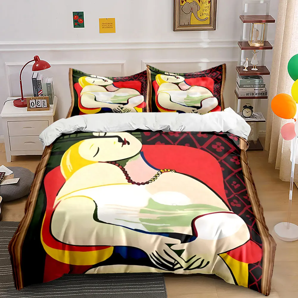 Abstract painting of sleeping woman Bedding Set for Kids Luxury Gift 3pcs Digital Print Comforter Set Soft Comfortable