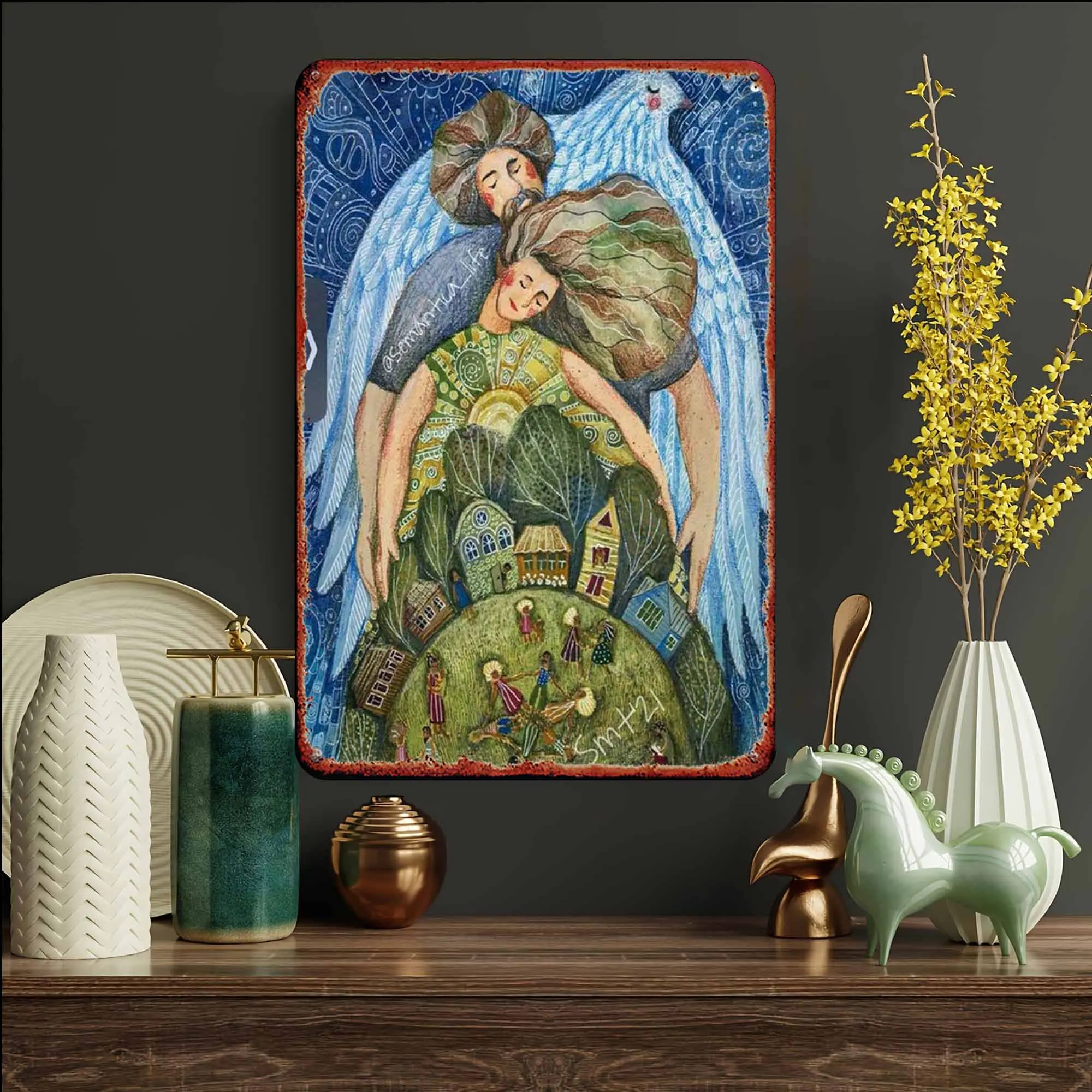 1Pc, Tin Sign, Ange…