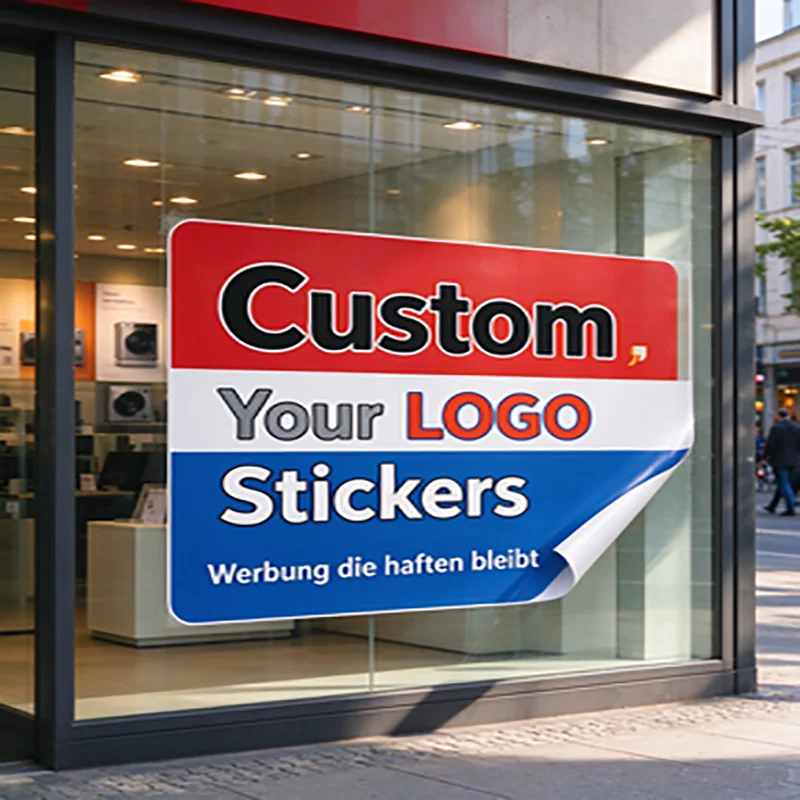 Custom Printed Waterproof Stickers Non-Transparent Self-Adhesive Advertising Decals Business Advertisements Promotion Campaigns