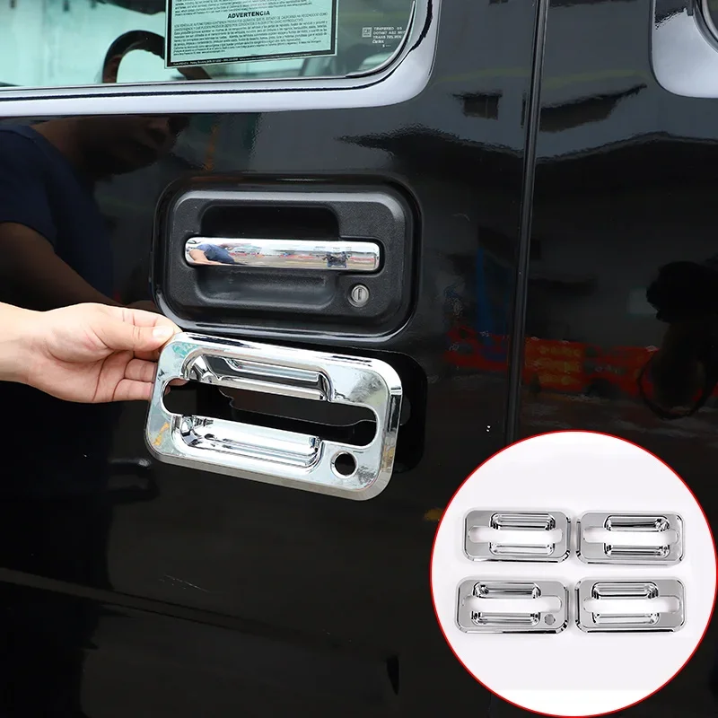 Car Exterior Sequin Accessories Door Handle Decorative Sticker Frame/Outer Handle Decorative Sticker for Hummer H2 2003-2009