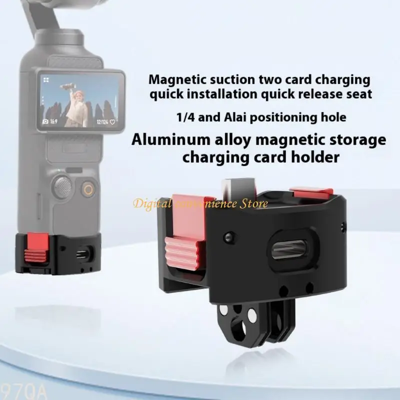 

97QA Quick Release Charging Base For Pocket 3 Two Card Fast Detach metal