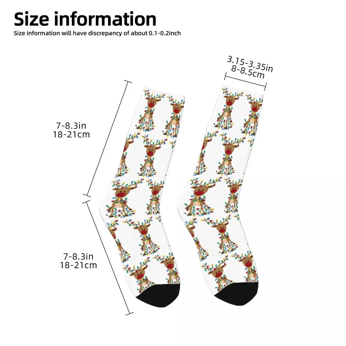 Adorable Reindeer Socks Harajuku High Quality Stockings All Season Long Socks Accessories for Man's Woman's Birthday Present