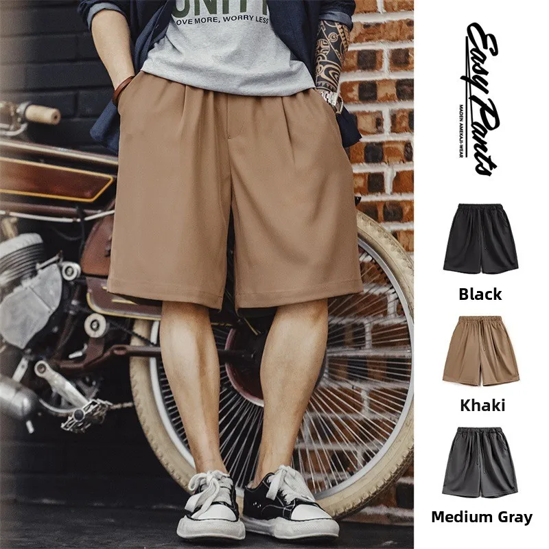 

Мужские летние брюки Maden Casual Vintage свободного прямого кроя, не мнущиеся, с эффектом драпировки, из микроэластичной ткани, длиной до колена