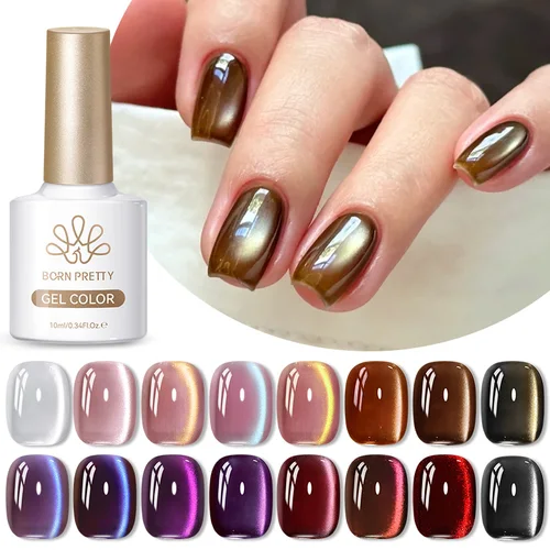 Imagen 2 del producto BORN PRETTY-esmalte de uñas de Gel magnético con cuentas de cristal, 10ml, brillo, gato, barniz LED UV para remojar, diseño de salón de manicura