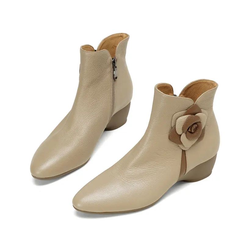 

2025 New Fashion Women Boots 100% Genuine Sheepskin Ankle-length Boots Street Casual Party Shoes