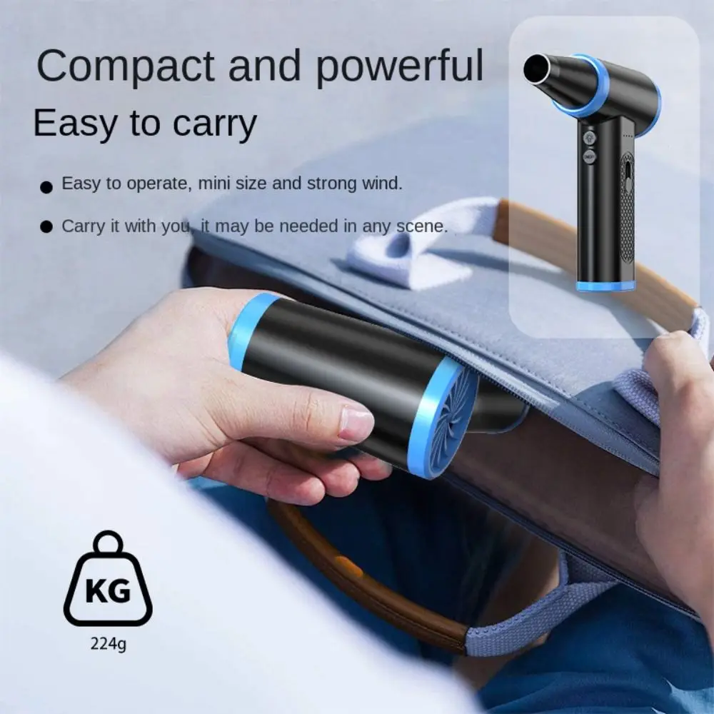 

Handheld Compressed Air Duster Air Blowing Mini Air Blower Electric Air Duster Night Light Extra Nozzle Mini Jet Fan