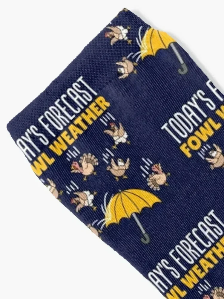 Meteorology Joke Today's Forecast Fowl Weather Socks Children's bright garter essential custom Women Socks Men's