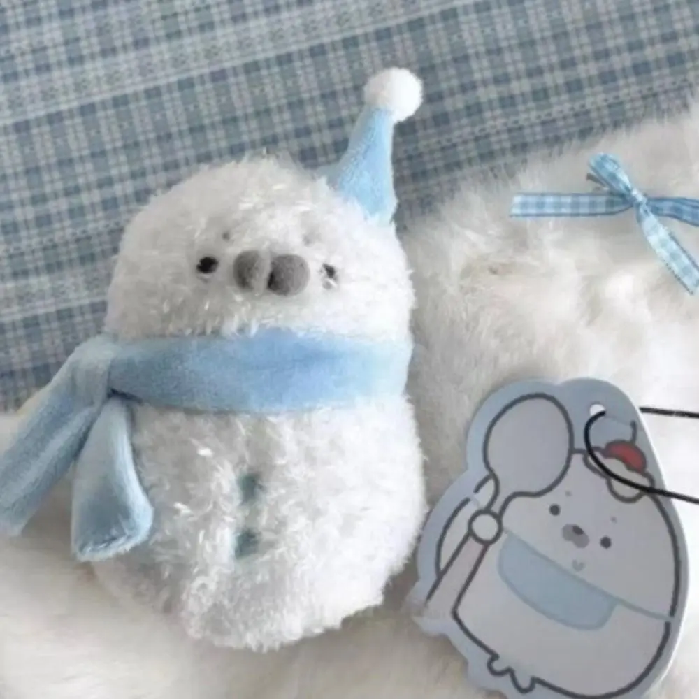 かわいいアザラシ雪だるまぬいぐるみビーズチェーン付き漫画バッグペンダントDIYギフトバックパックデコレーション