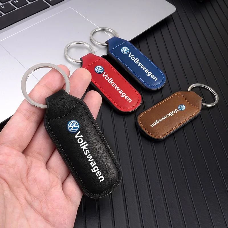 Car Keychain Vintage Leather Key Ring Accessories For Volkswagen VW Passat Tiguan Golf Bora Lavida MK5 Jetta Beetle Passat Polo